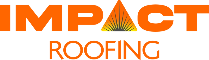 IMPACT Roofing orange logo on black background