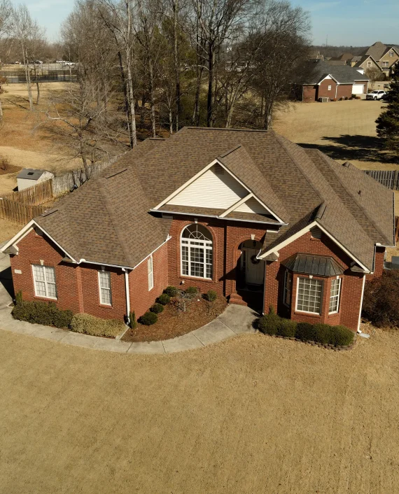 Roof replacement project in Athens, AL - aerial view