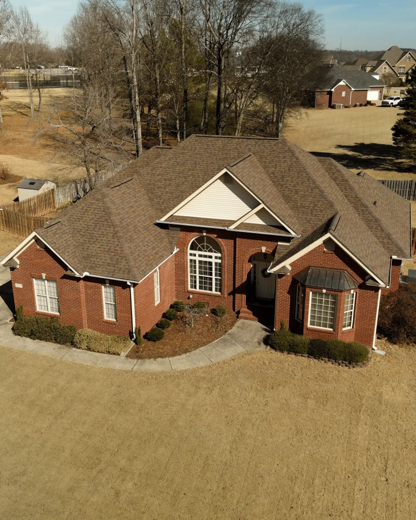 Roof replacement project in Athens, AL - aerial view