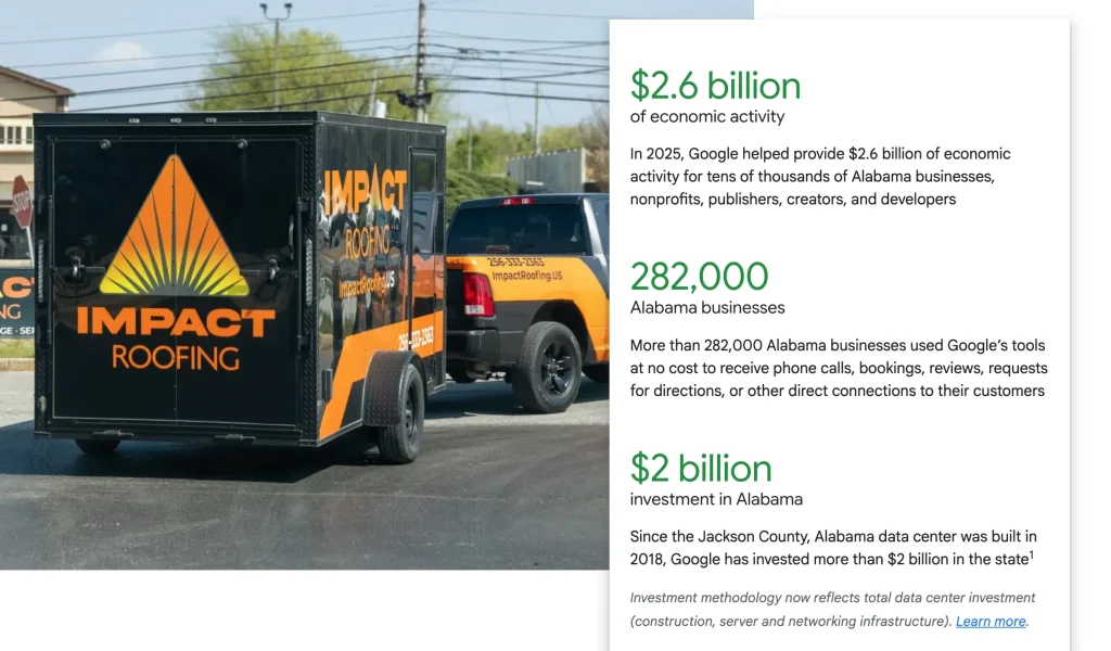 IMPACT Roofing featured in Google's 2025 economic Impact report - article heighlight